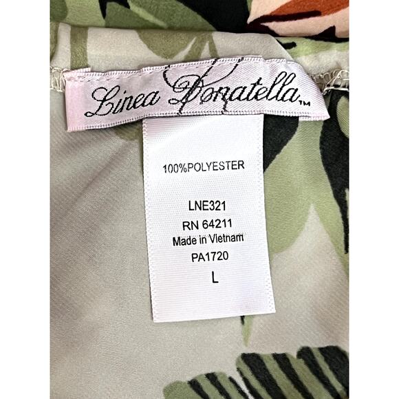 Linea Donatella Green Tropical Print Sleeveless Straps Maxi Slip Dress Size L - Picture 6 of 8